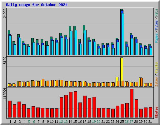 Daily usage for October 2024
