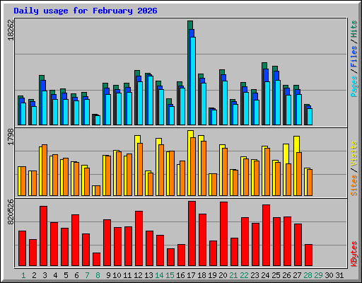 Daily usage for February 2026