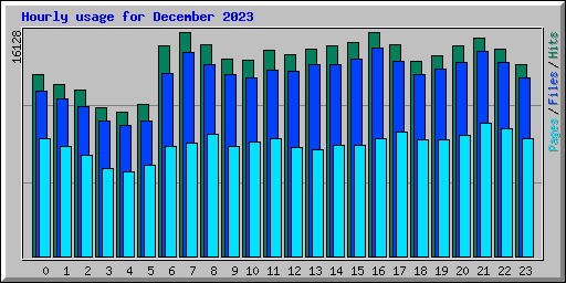 Hourly usage for December 2023