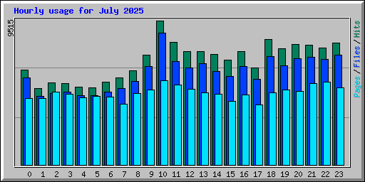 Hourly usage for July 2025