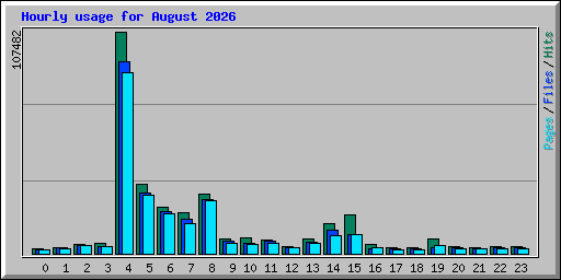 Hourly usage for August 2026