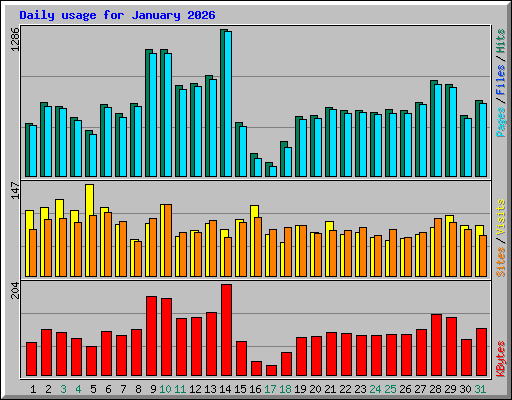 Daily usage for January 2026