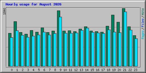 Hourly usage for August 2026